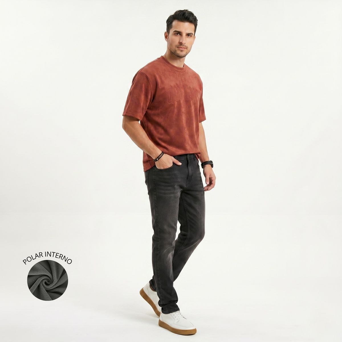 D'JOE - Pantalon Jeans Skinny Forro Interno Hombre