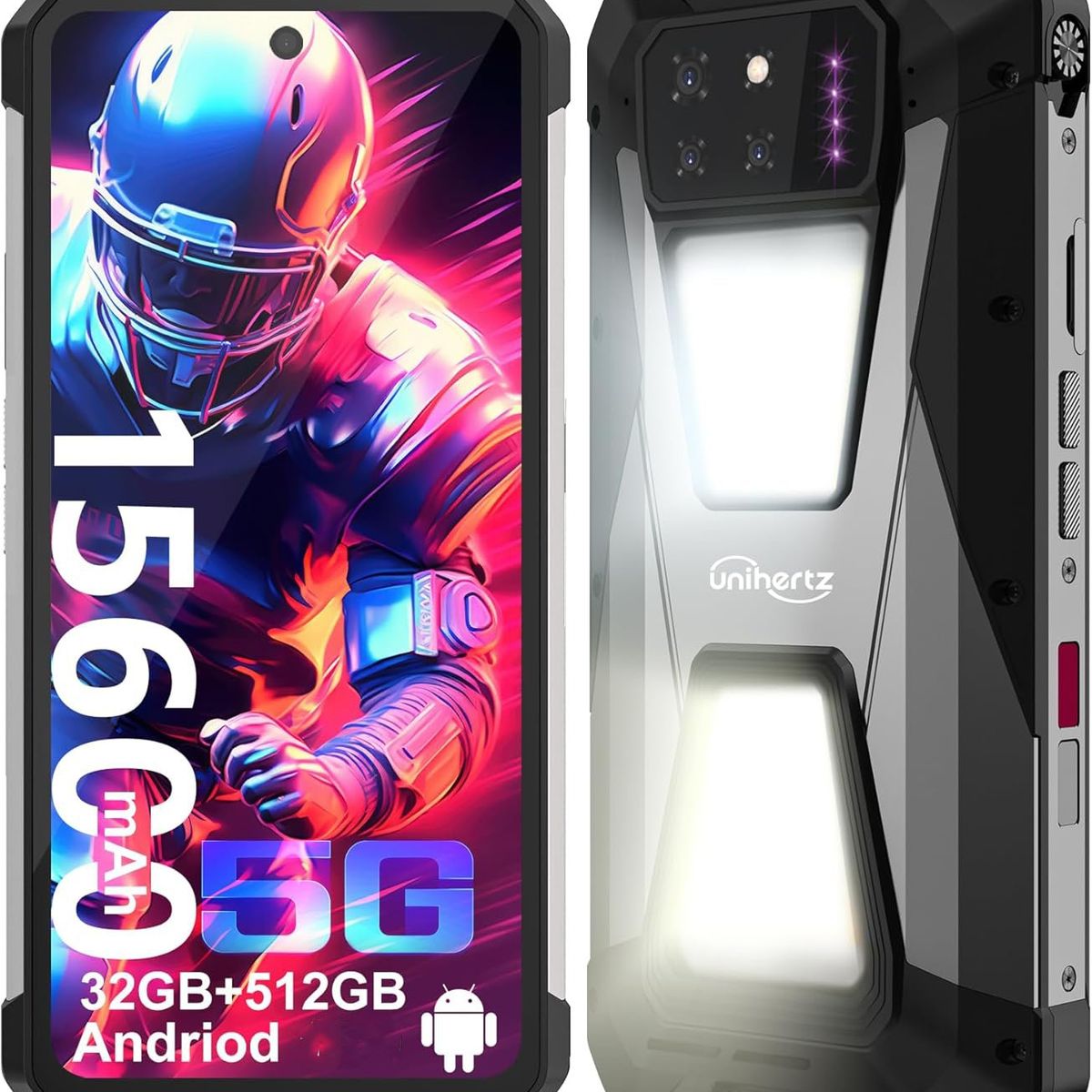 UNIHERTZ - 8849 Tank 3S 5G Celular 32GB+512GB 15600mAh con Proyector