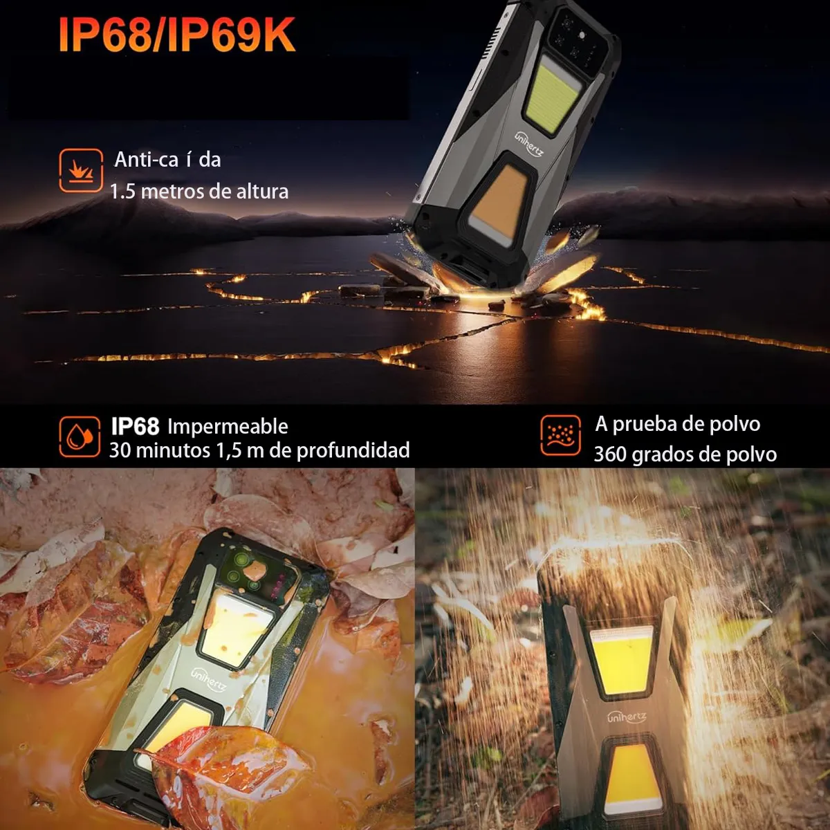 UNIHERTZ - 8849 Tank 3S 5G Celular 24GB+256GB 15600mAh con Proyector