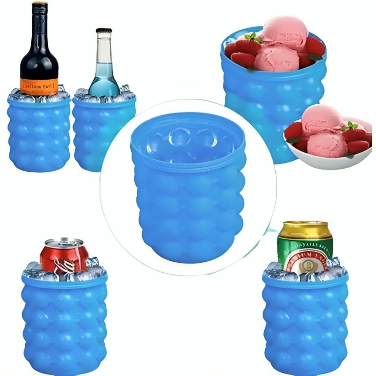 OEM - Hielera Contenedor de Hielo Enfría Vaso Botella Portátil de Silicona