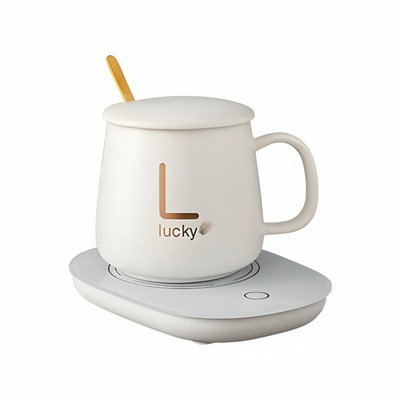OEM - TAZA DE CAFÉ Y PLATO CON CALENTAMIENTO - BLANCO