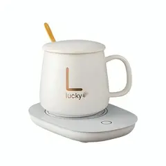 OEM - TAZA DE CAFÉ Y PLATO CON CALENTAMIENTO - BLANCO