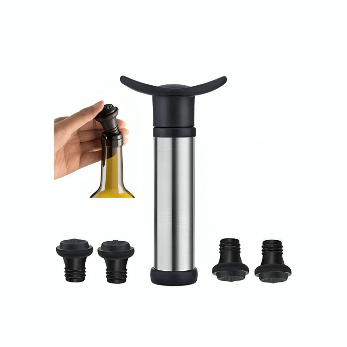 OEM - BOMBA DE VACÍO CON TAPAS PARA BOTELLAS DE VINO