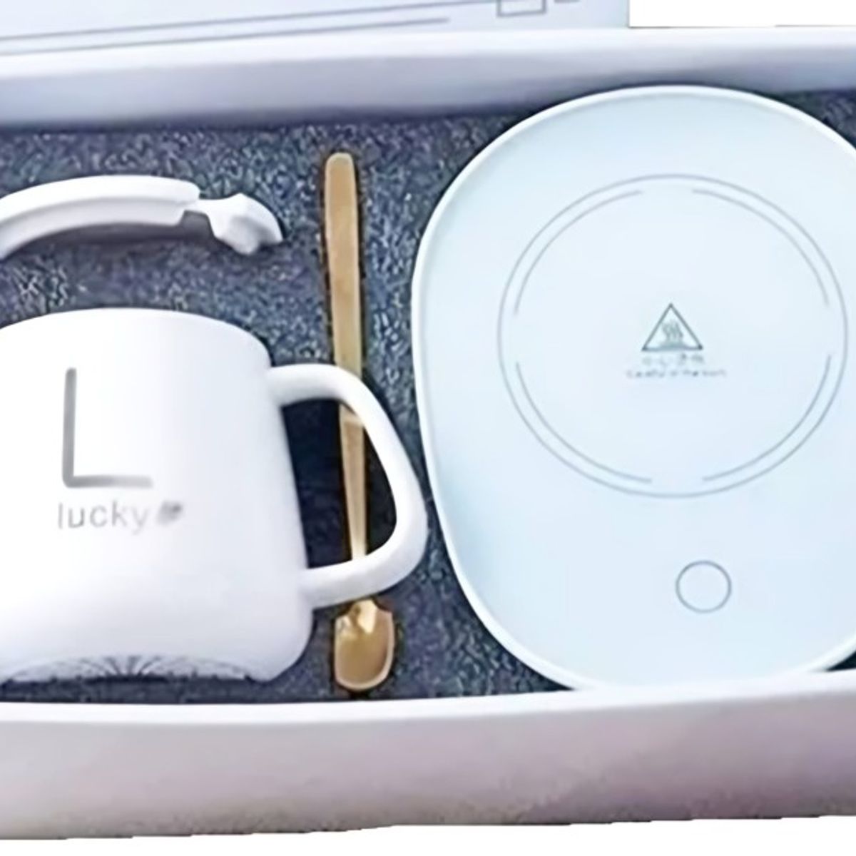 OEM - TAZA DE CAFÉ Y PLATO CON CALENTAMIENTO - BLANCO