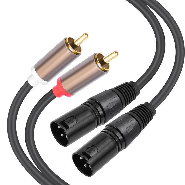 KUANGYE Cable Audio 2 Xlr Plug M A 2 Rca Profesional Djs 1,5 Metros