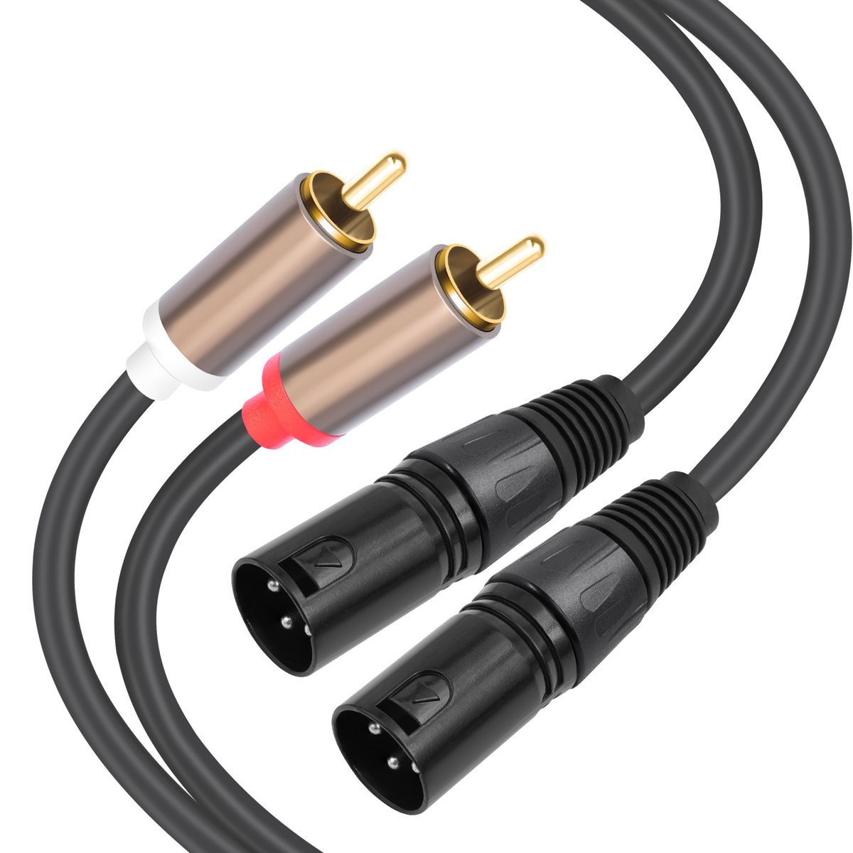 KUANGYE - Cable Audio 2 Xlr Plug M A 2 Rca Profesional Djs 1,5 Metros