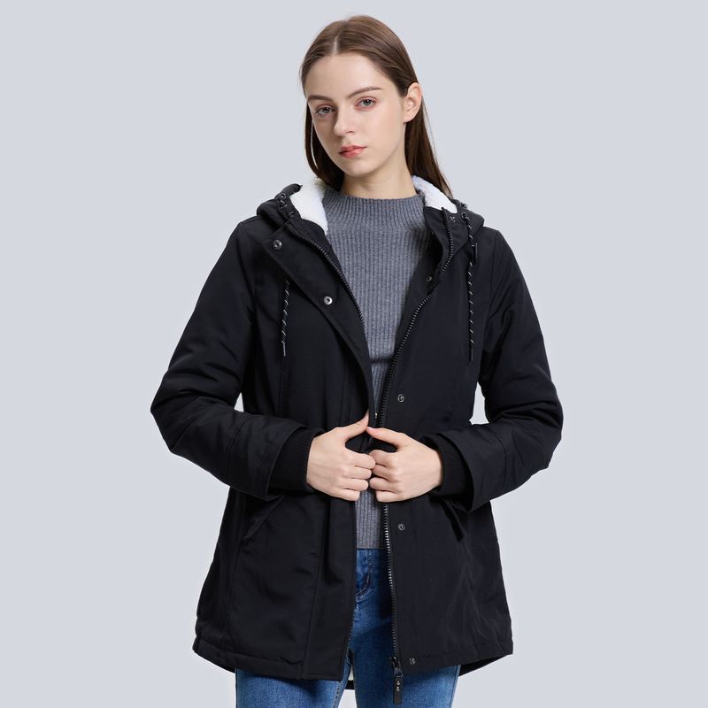 EASTONE - Abrigo Con Capucha De Algodón Para Mujer Eastone