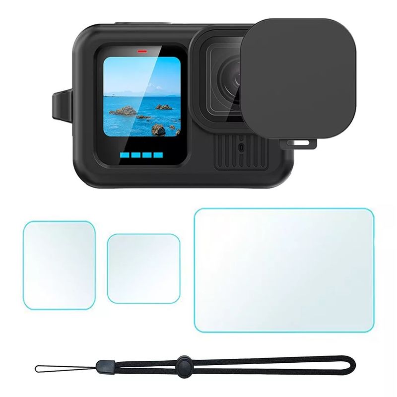 KUANGYE - Pack Carcasa Tapa + Láminas Vidrio Para Gopro Hero 13 Black
