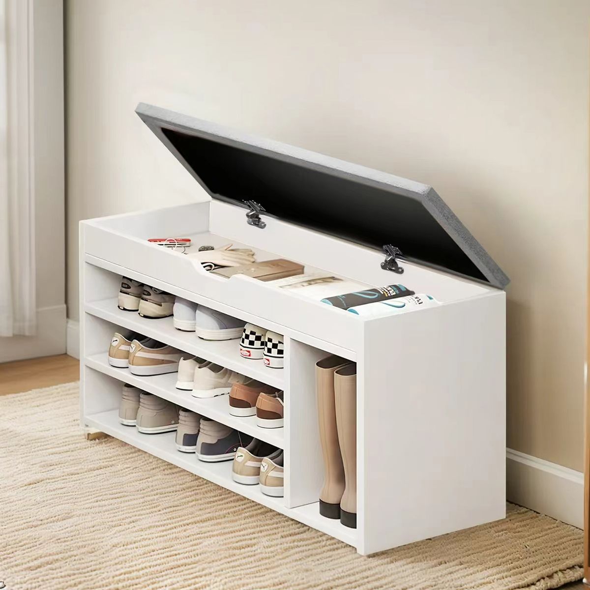 ROHE - Zapatero Organizador Con Asiento 3 Niveles