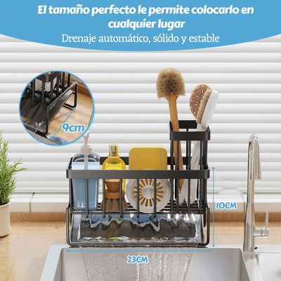 Imagen 2 del producto Porta Esponja Fregadero Con Organizador Resistente Humedad