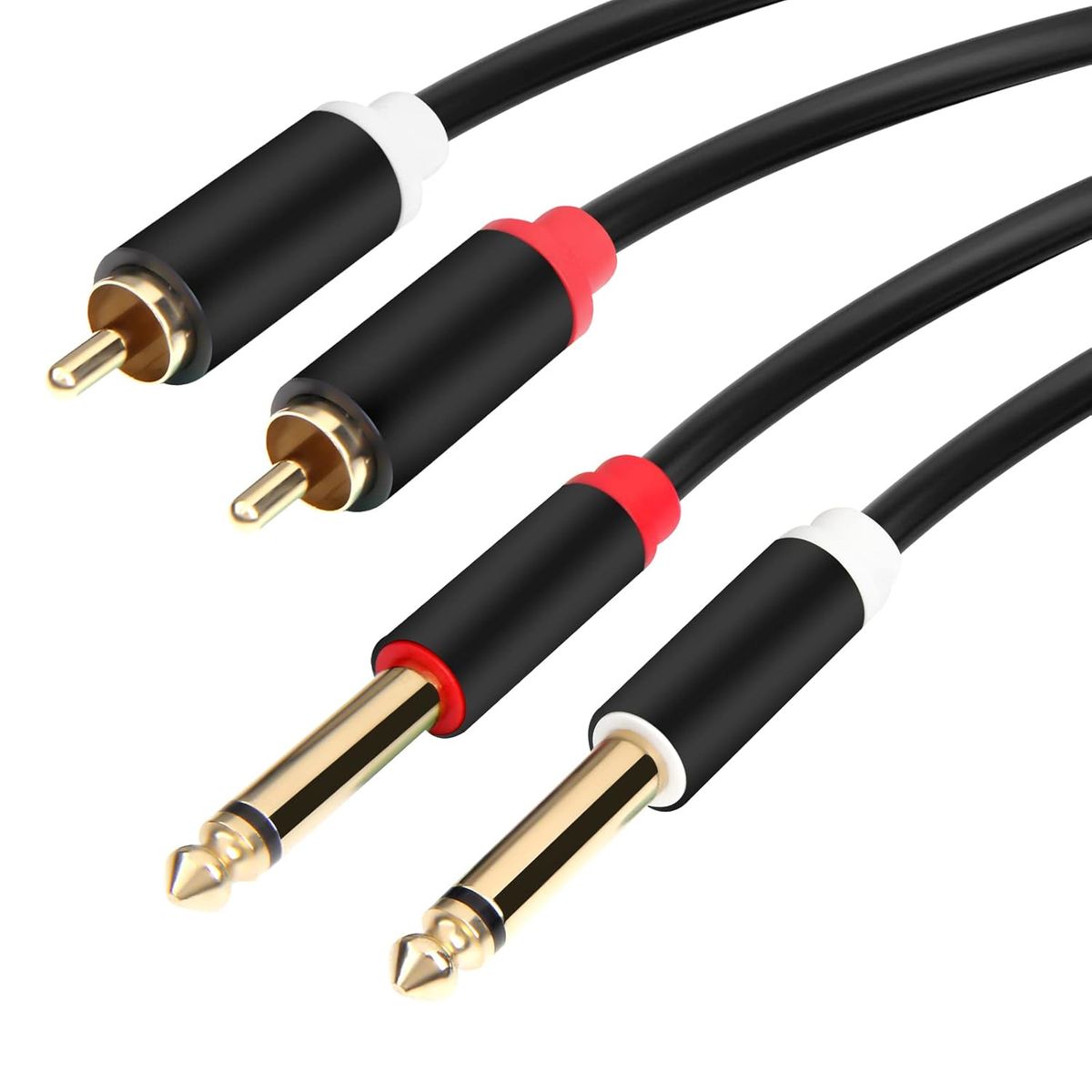 KUANGYE - Cable Audio 2x635mm A Rca Negro 15m Profesional