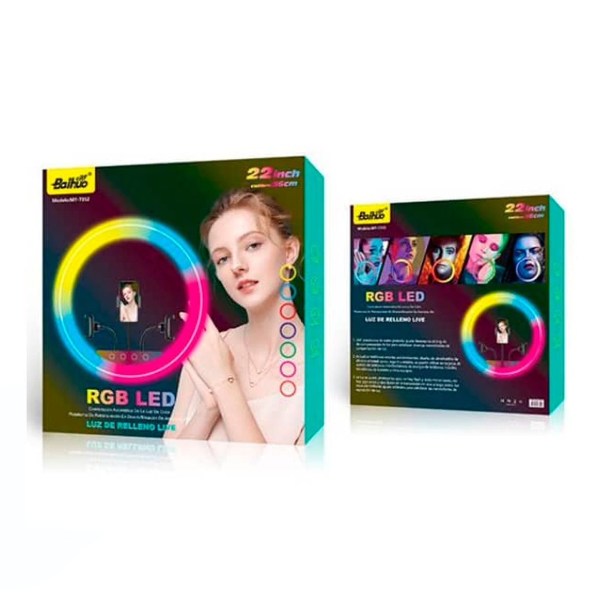 GENERICO - Aro Luz De Relleno RGB LED Profesional 22 Pulgadas MY-7352