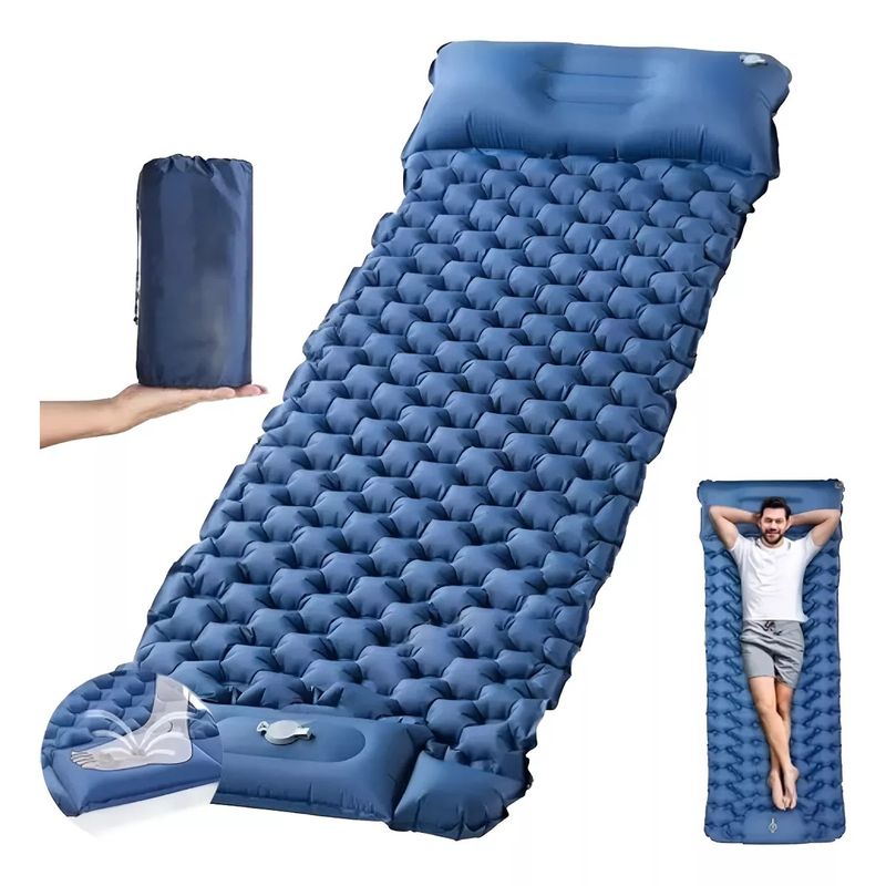 MUNDO MAGIA - Colchoneta Inflable Plegable Para Acampada Y Senderismo