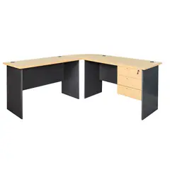 GENERICO - Escritorio L 180 X 180 cm. Laminado Alta Presión con Cajonera y Llaves