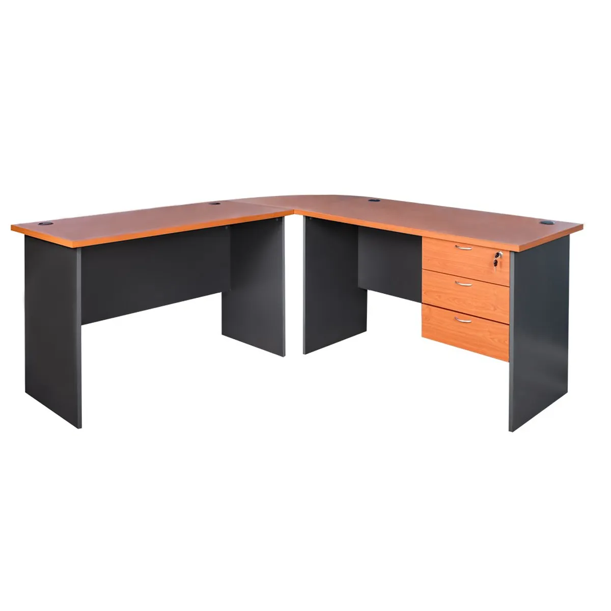 GENERICO - Escritorio L 180 X 180 cm. Laminado Alta Presión con Cajonera y Llaves