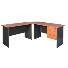 GENERICO - Escritorio L 180 X 180 cm. Laminado Alta Presión con Cajonera y Llaves