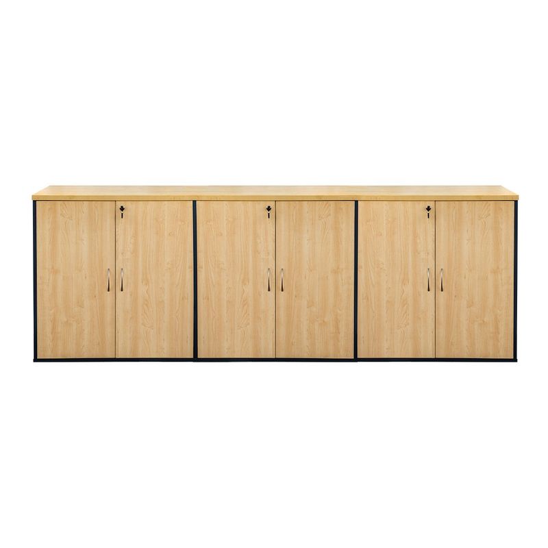 GENERICO - Tres Estantes Modulares Laminado Compacto con Puertas y Llaves