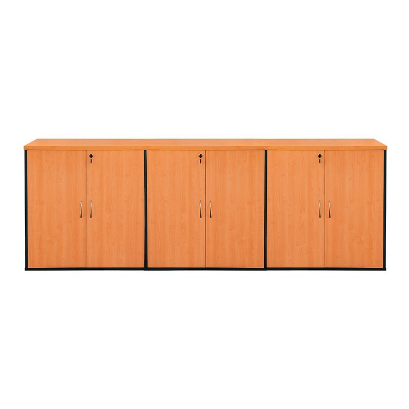 GENERICO - Tres Estantes Modulares Laminado Compacto con Puertas y Llaves