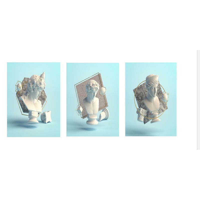 LOS REGALONES - Cuadro Canvas Imagen Siluetas en lienzo Pack X3 Uds 30x50cm Cu