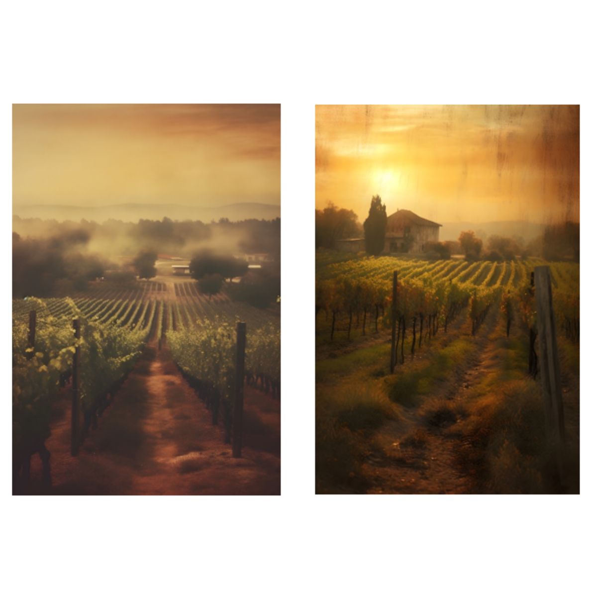 LOS REGALONES - Cuadro Canvas Imagen Granja en lienzo Pack X2 Uds 30x50cm Cu