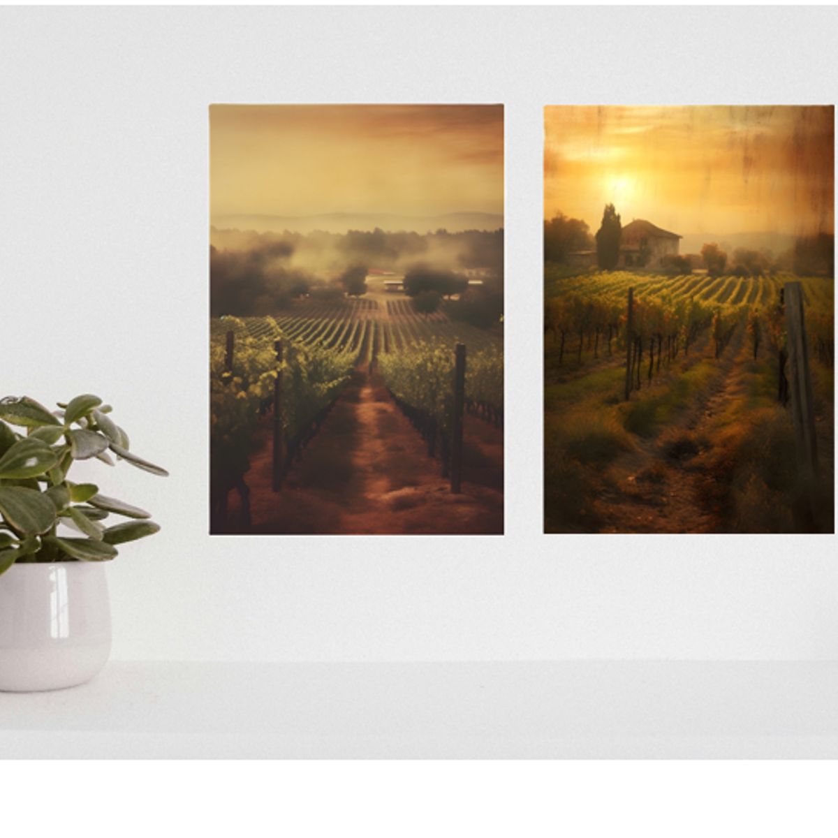 LOS REGALONES - Cuadro Canvas Imagen Granja en lienzo Pack X2 Uds 30x50cm Cu