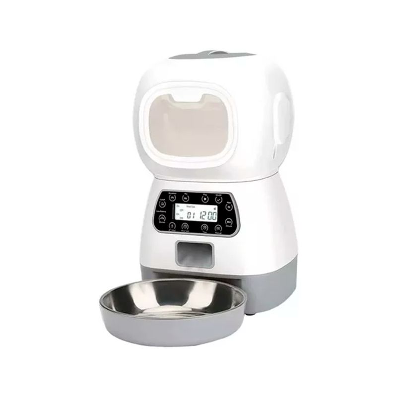 GENERICO - Dispensador Automático De Alimentos Para Mascotas Color Blanco
