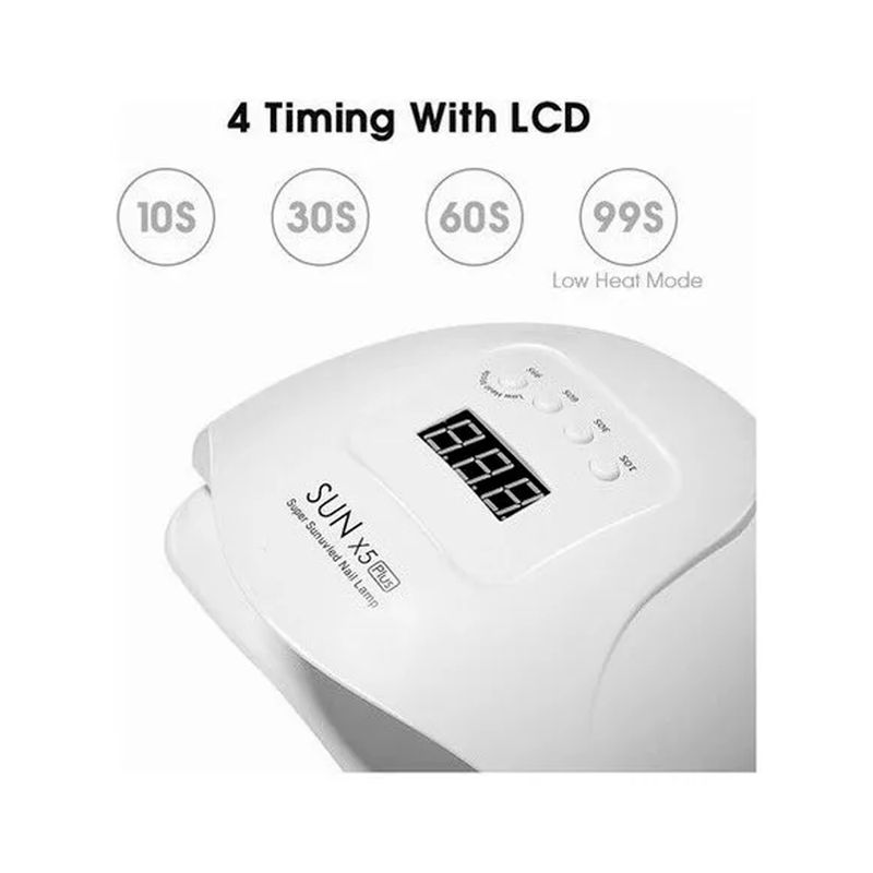 GENERICO - Secador De Uñas Led Profesional 48 Watts Led Uv Manicure Color Blanco Super Sun X5 Plus