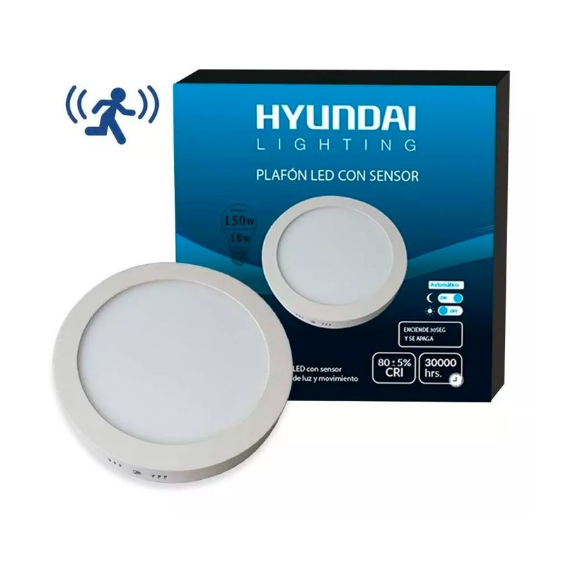 GENERICO - Panel Led 18w Sobrepuesto Luz Fria Sensor Movimiento Hyundai Color de la luz Blanco frío