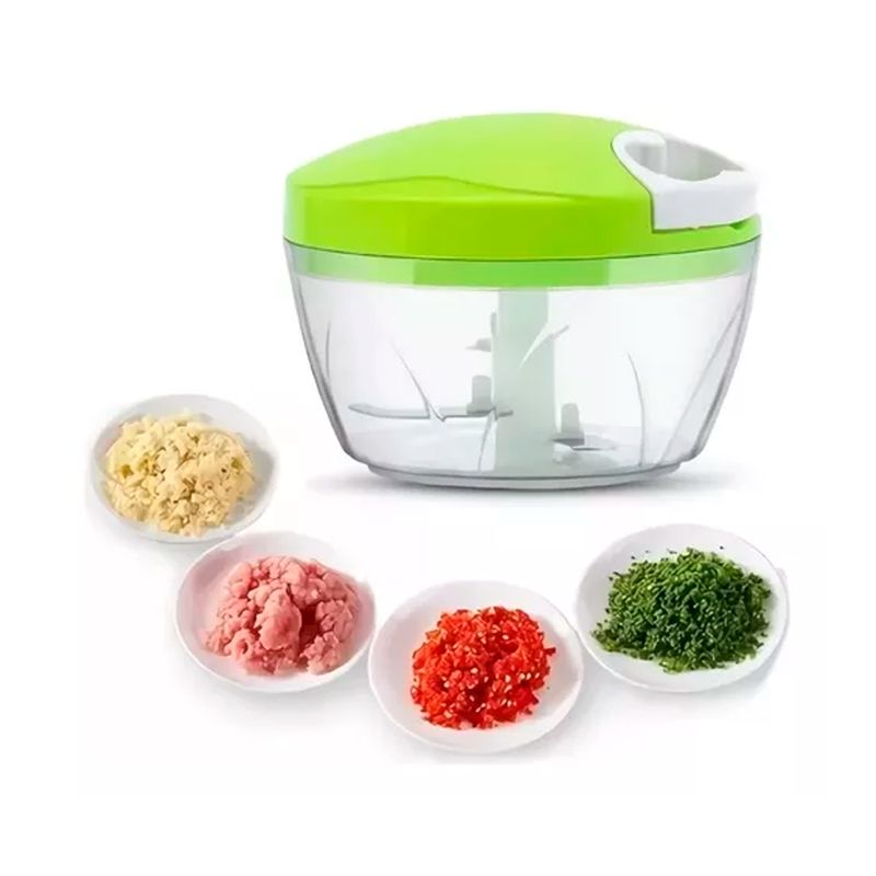 GENERICO - Picador Manual Triturador De Alimentos Verduras 3 Cuchillas