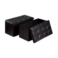 GENERICO - Banqueta Puff Baul Pie De Cama Baul Organizador Sillon Negro
