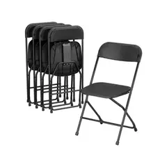 GENERICO - 5 Piezas Silla Plegable Silla De Oficina En Casa Negro