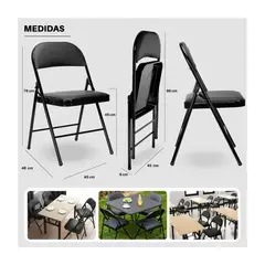 GENERICO - Silla Plegable Metálica Acolchada Todo Evento