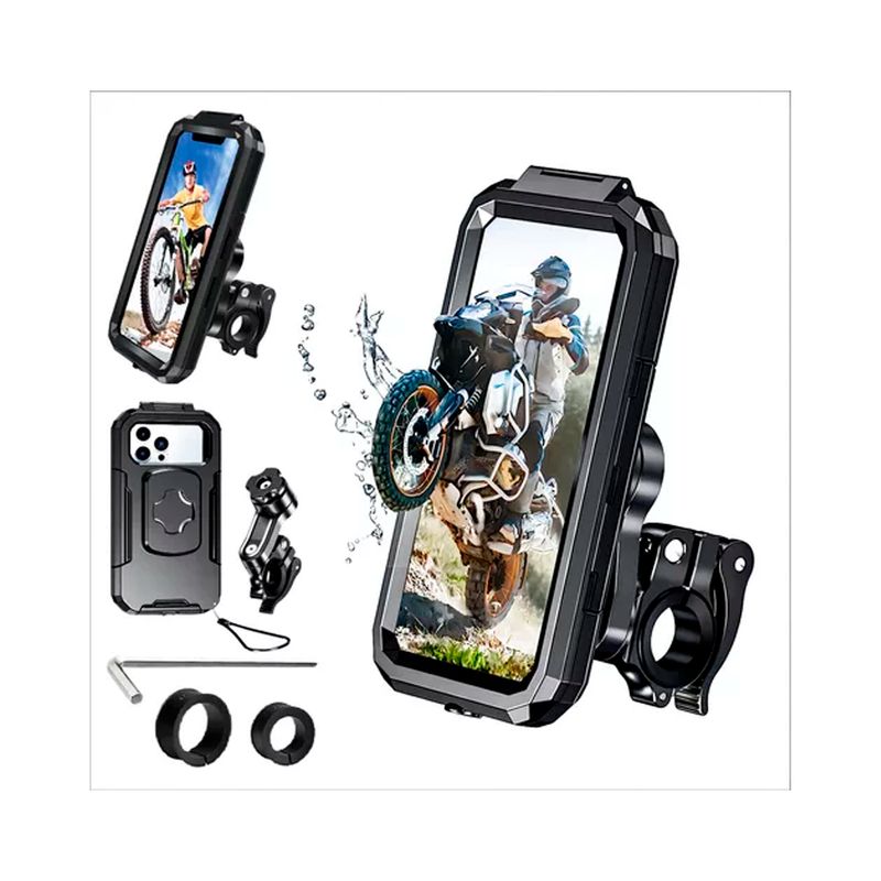 GENERICO - Soporte Porta Celular Para Moto Y Bicicleta Impermeable 360º