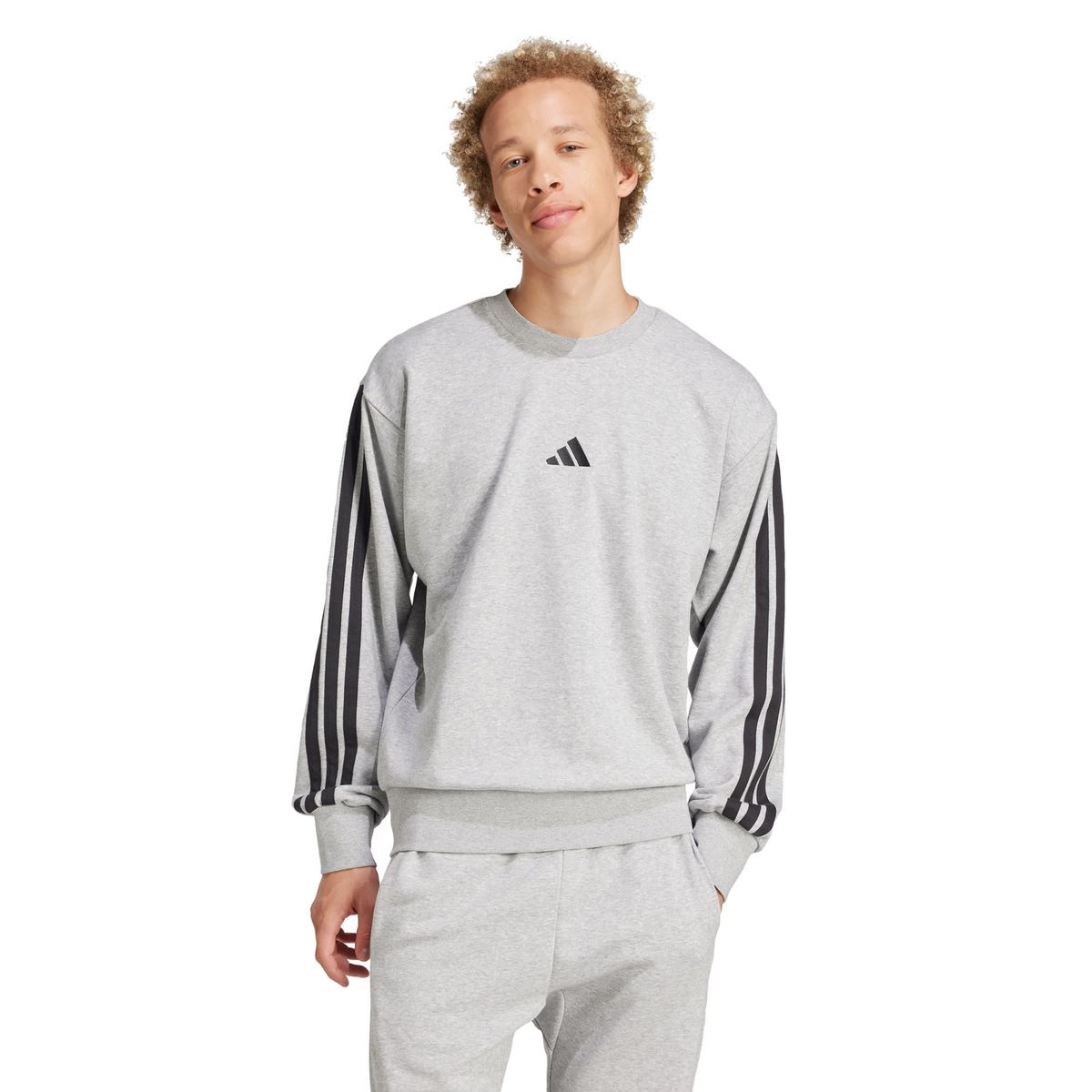 ADIDAS - Polerón Essentials 3 Tiras Felpa Francesa