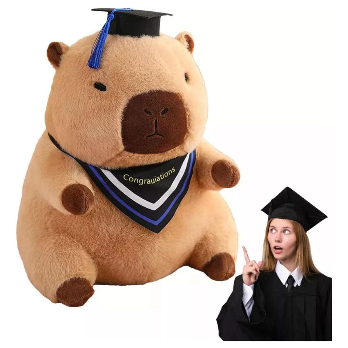 GENERICO - Peluche Capibara Graduación Kawaii