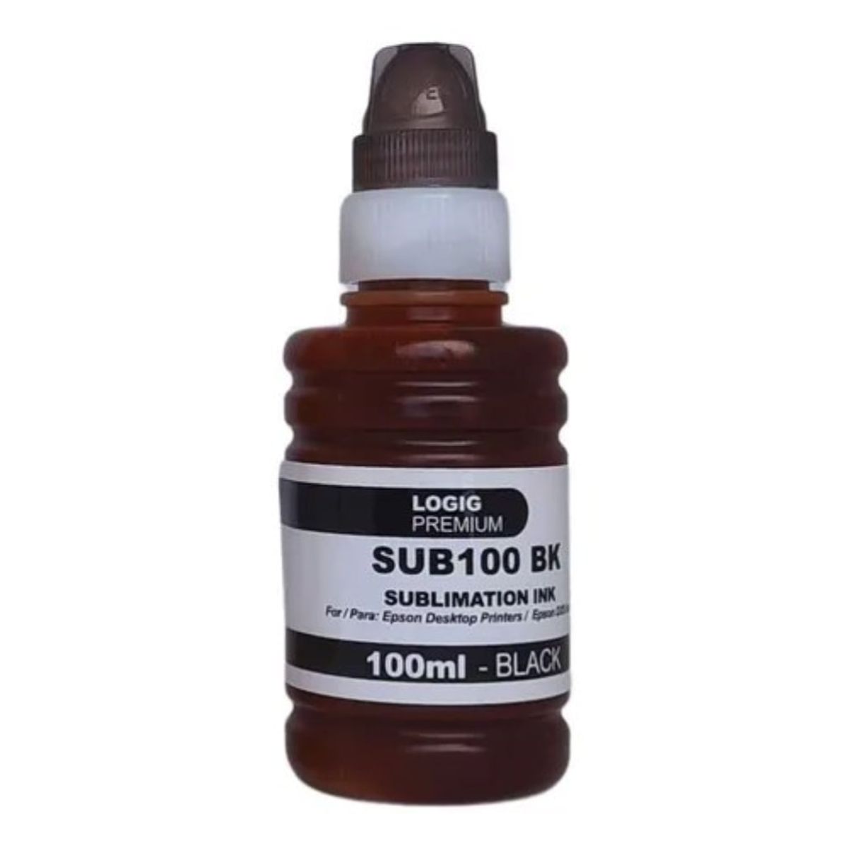 LOGIC - Tinta Color Negro Sublimación Premium 100 ml Estampar SUB-100
