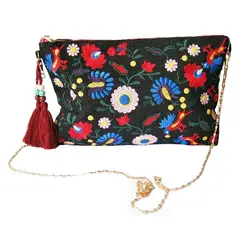 VIVAFELICIA - Clutch Bordado Shangri-La Negro