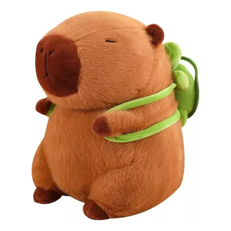 GENERICO - Juguete De Peluche Capibara Con Mochila Tortuga Pequeña 23cm