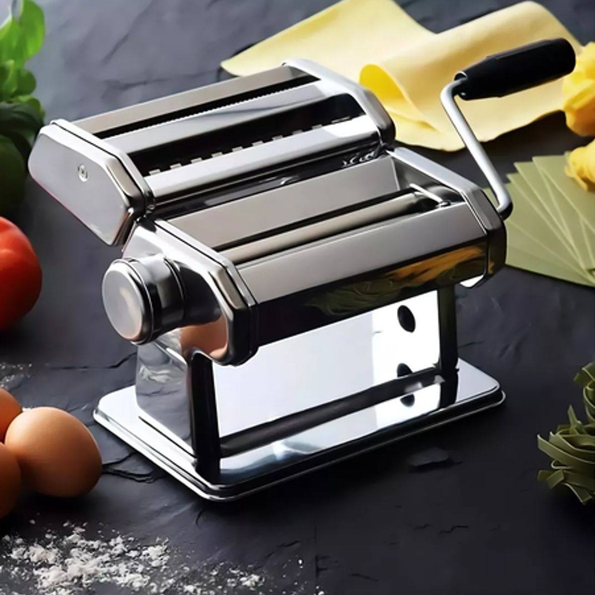 GENERICO - Máquina para hacer pasta spaghetti 3 en 1 color plateado