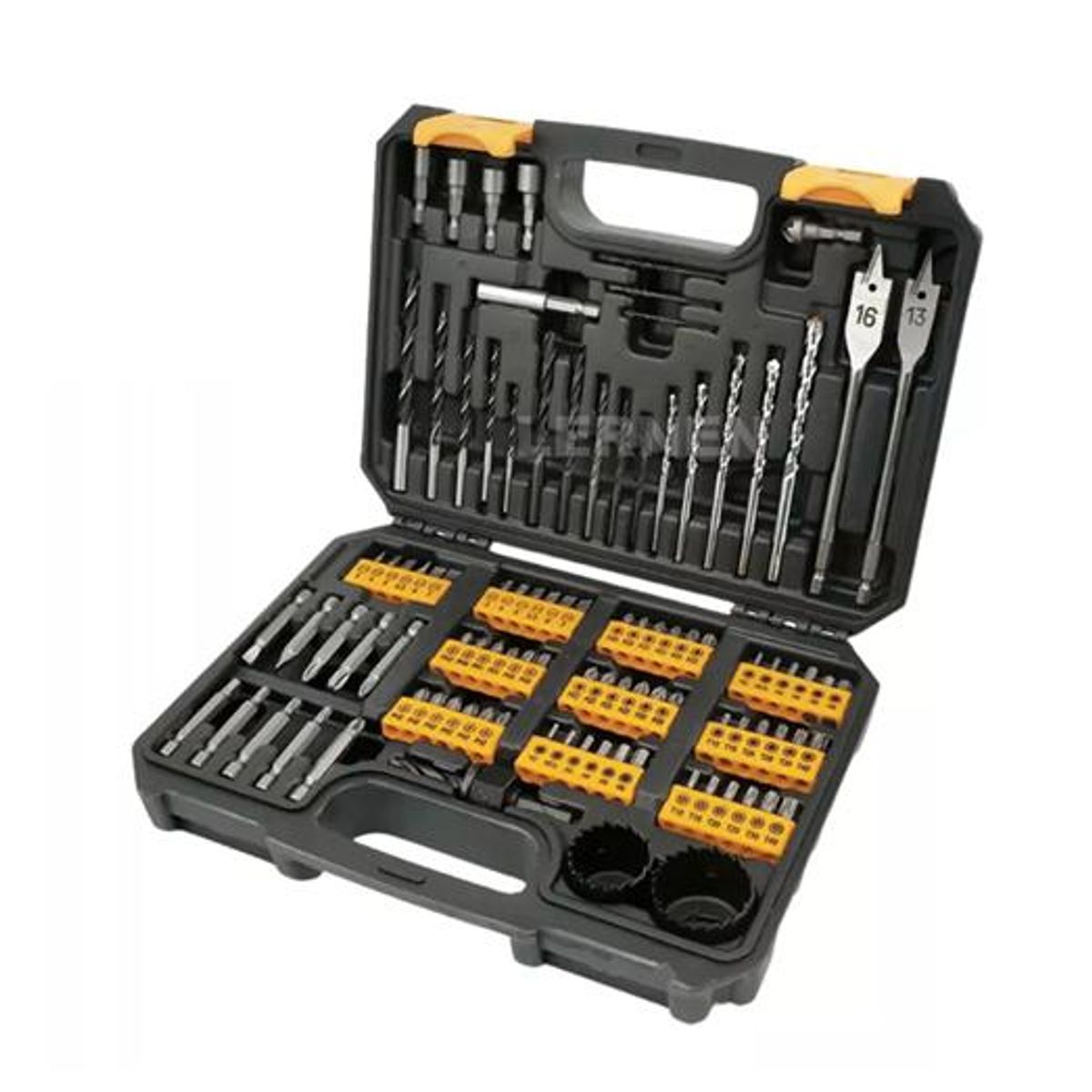 GENERICO - Maletín con 99 puntas de taladro brocas y dados color negro