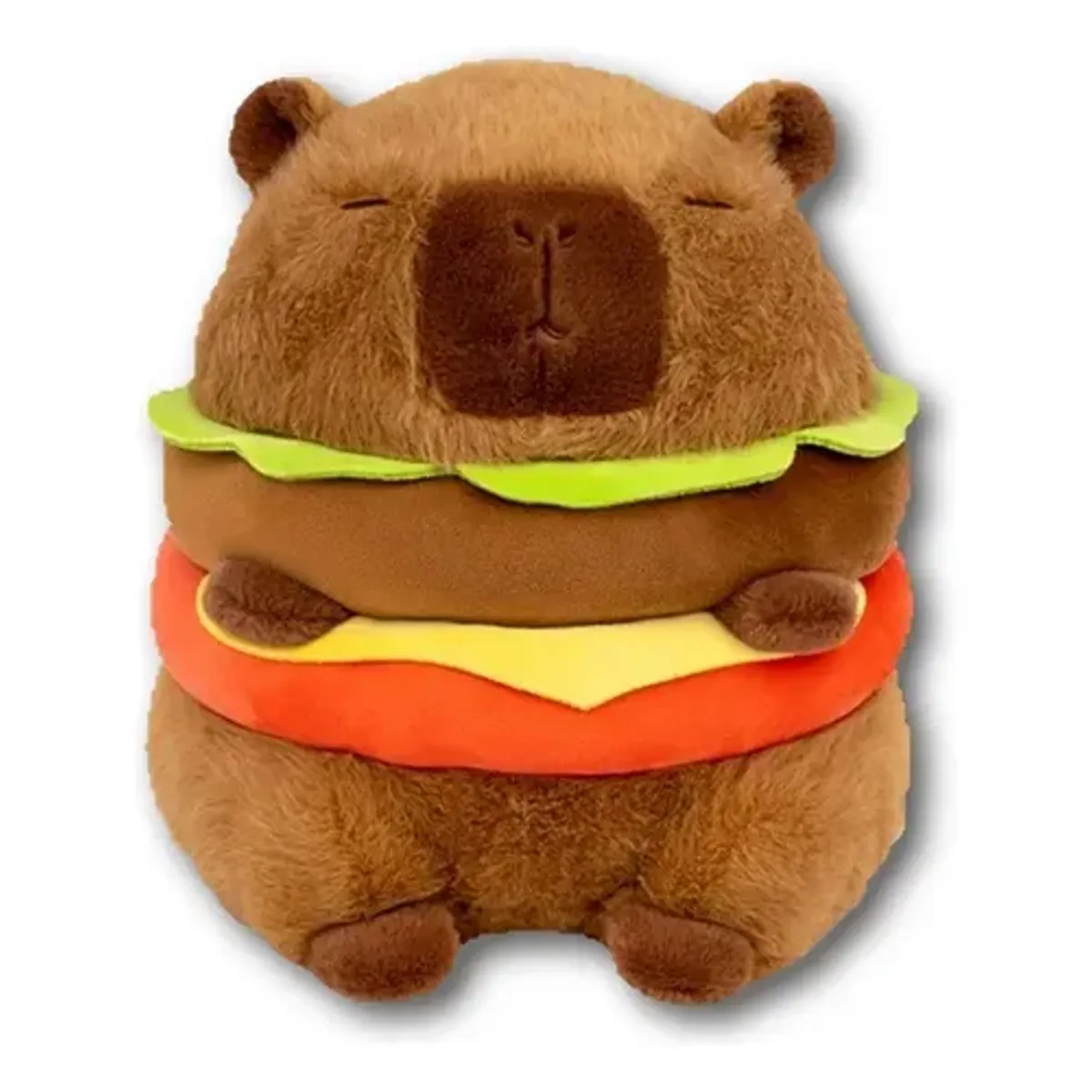 GENERICO - Peluche Capibara Hamburguesa Felpa Animal Kawaii