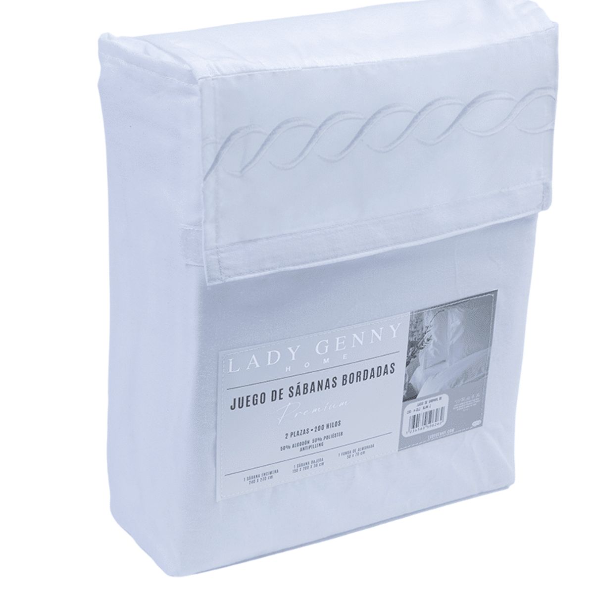 LADY GENNY - Juego de Sabanas Bordadas 2 Plazas Lady Genny.