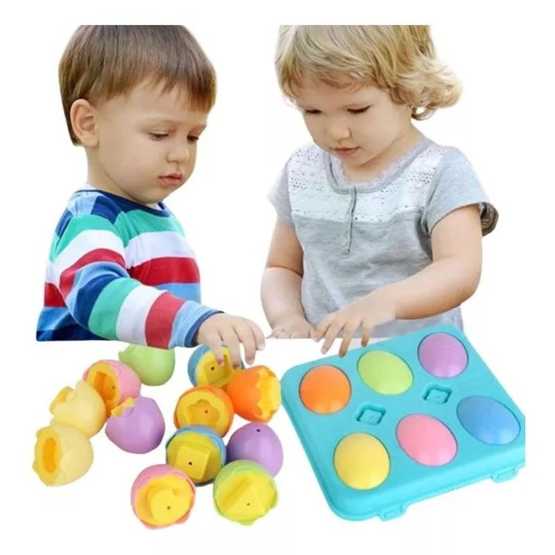 GENERICO - Juguete Niños Caja Huevos Montessori Con Colores Y Formas