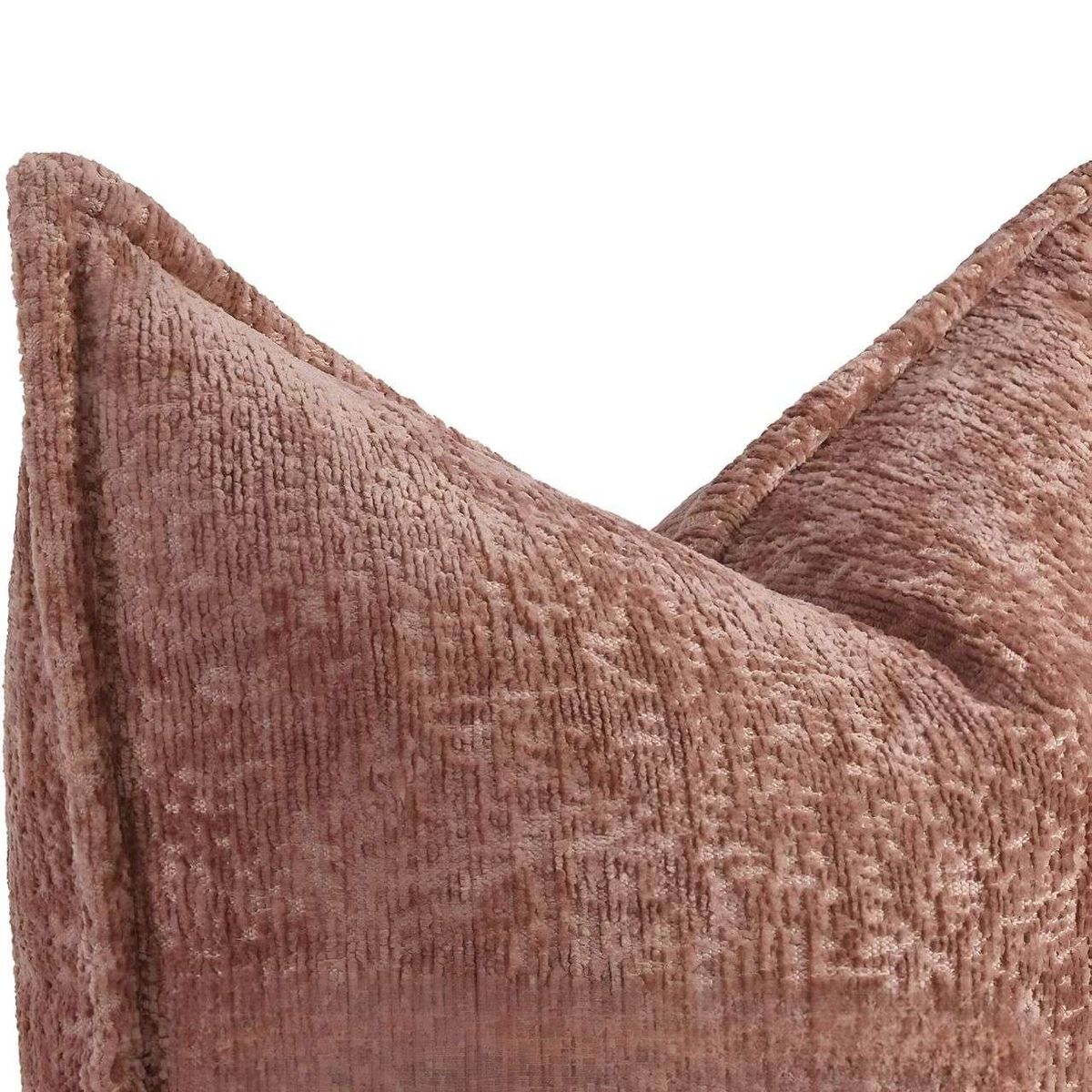 GENERICO - SET DE 2 FUNDAS DE COJIN CHENILLE 45x45 ROSA