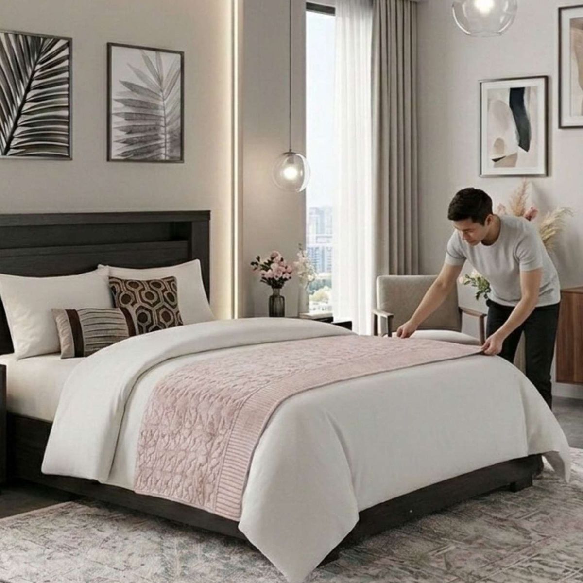 GENERICO - Piecera de Cama Premium Textura Soft y Calidez 90x210 cm