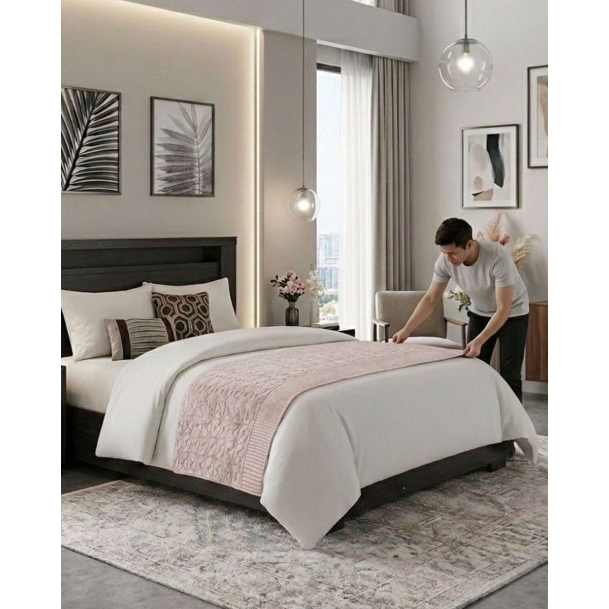 GENERICO - Piecera de Cama Premium Textura Soft y Calidez 90x210 cm