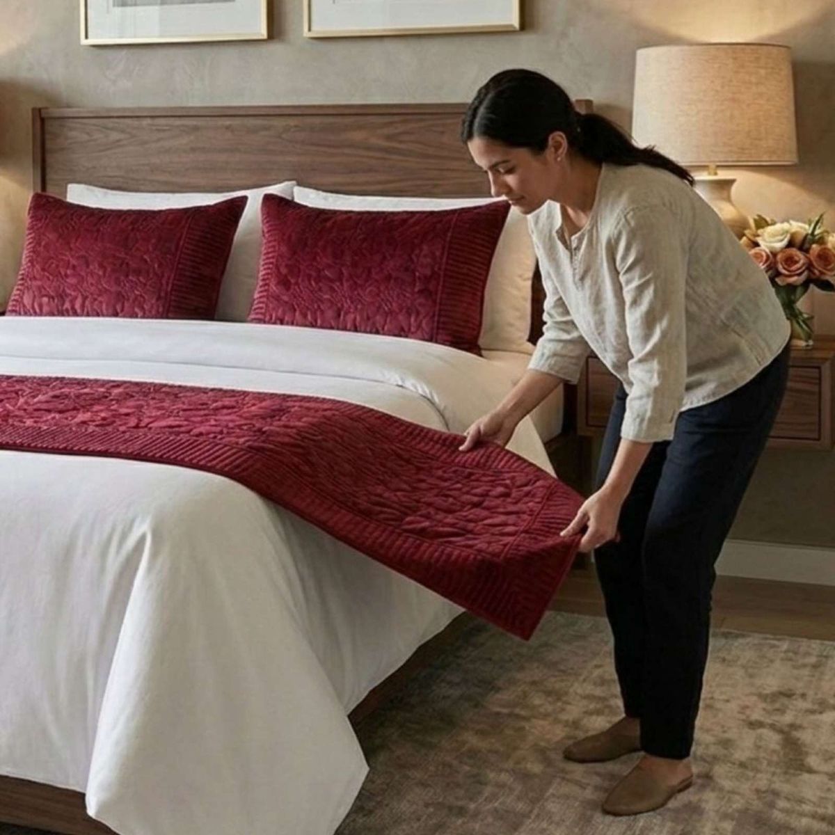 GENERICO - Piecera de Cama Premium Textura Soft y Calidez 90x210 cm