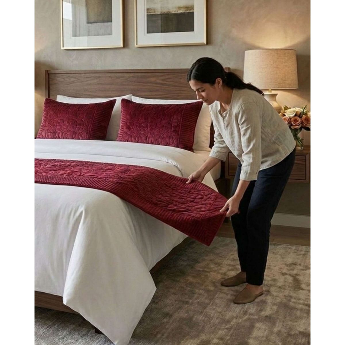 GENERICO - Piecera de Cama Premium Textura Soft y Calidez 90x210 cm