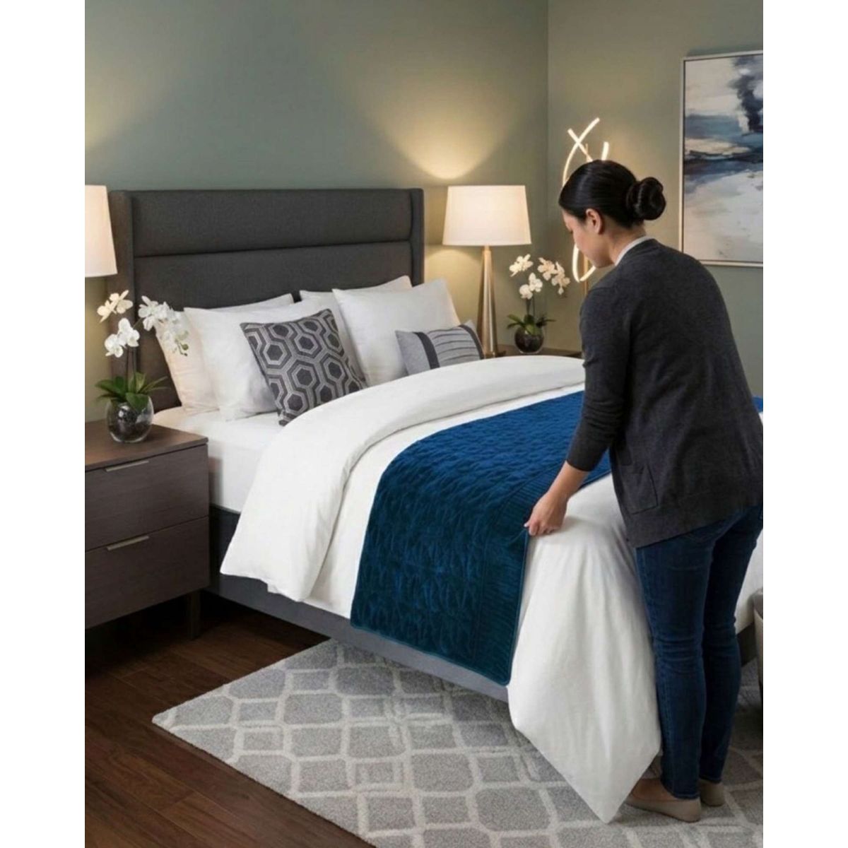 GENERICO - Piecera de Cama Premium Textura Soft y Calidez 90x210 cm