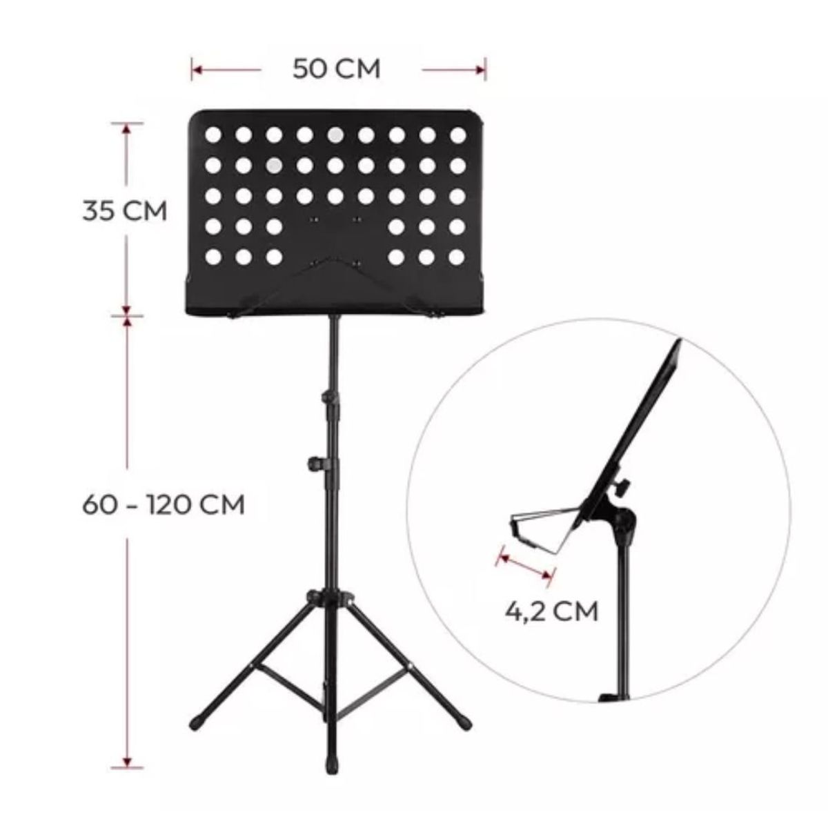 GENERICO - Atril De Partitura Tripode Alta Calidad Con Altura Regulable